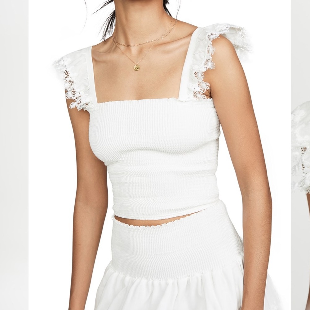 White Peixoto Cropped Top